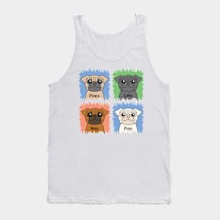 Peace Love Hugs Pugs Tank Top